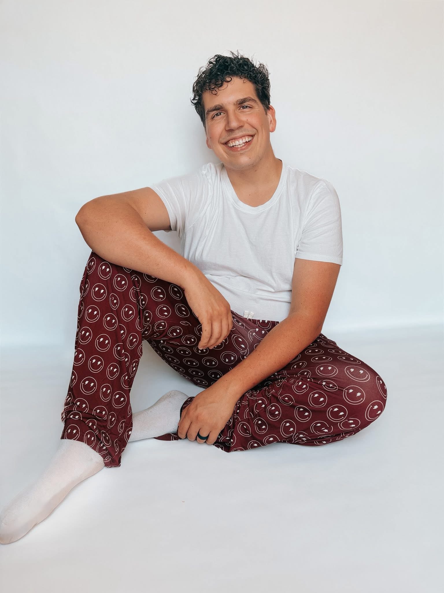 Merlot Smileys Unisex Straight Leg Pants