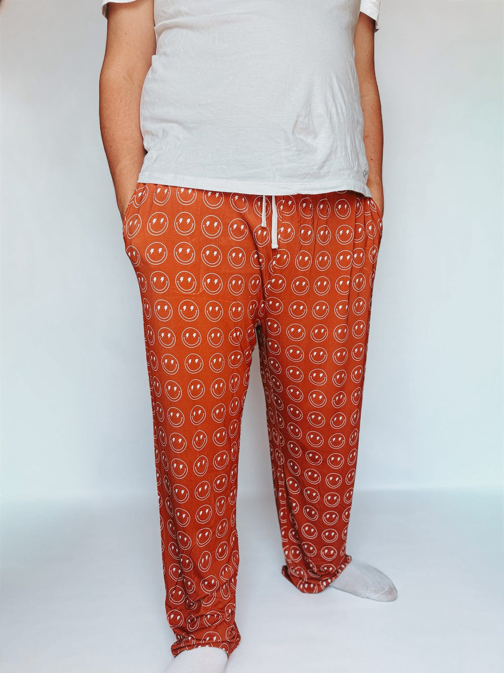 Retro Rust Smileys Unisex Straight Leg Pants