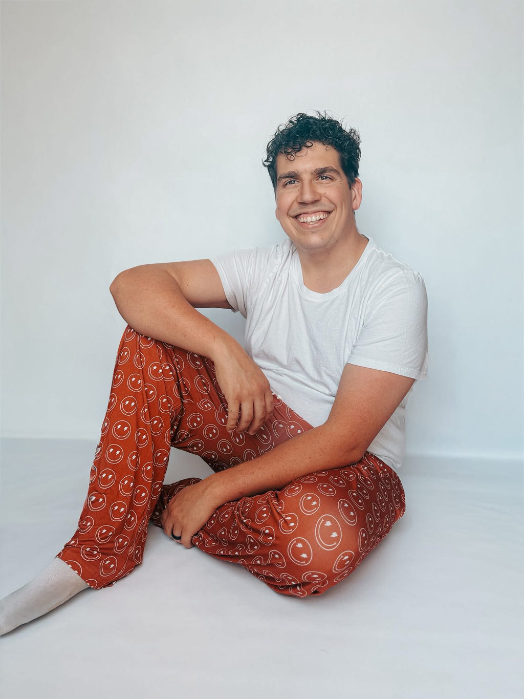 Retro Rust Smileys Unisex Straight Leg Pants