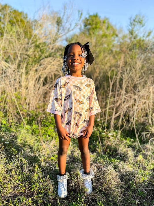 Boho butterfly oversized bubble romper