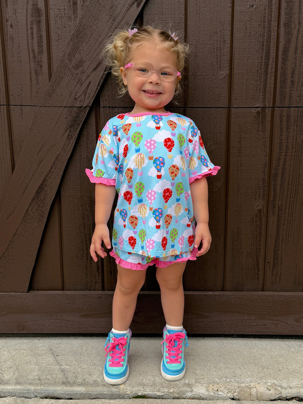 Sweet Skies Kids Ruffle Short Set