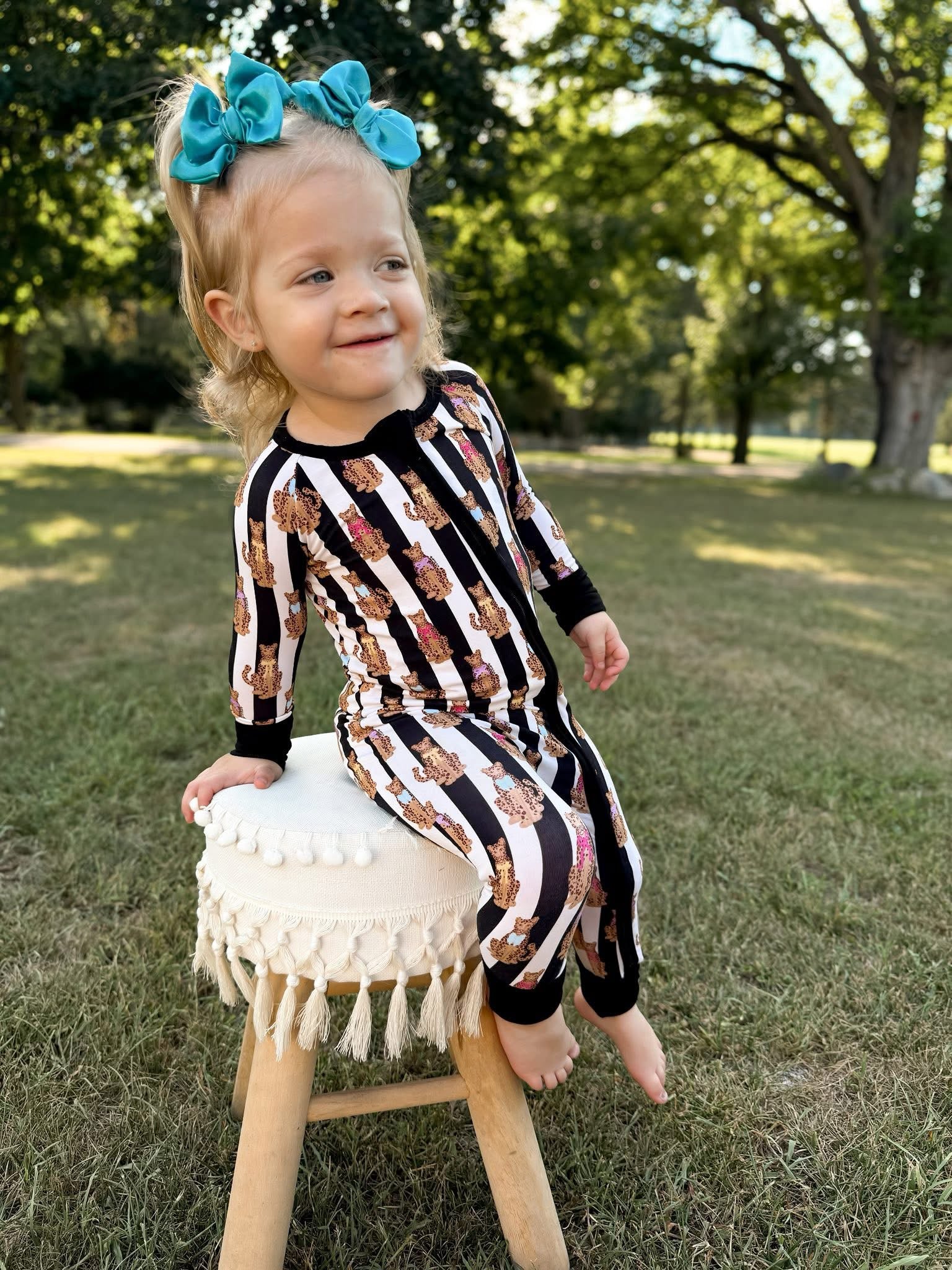 Fancy Leopards Double Zippy Romper