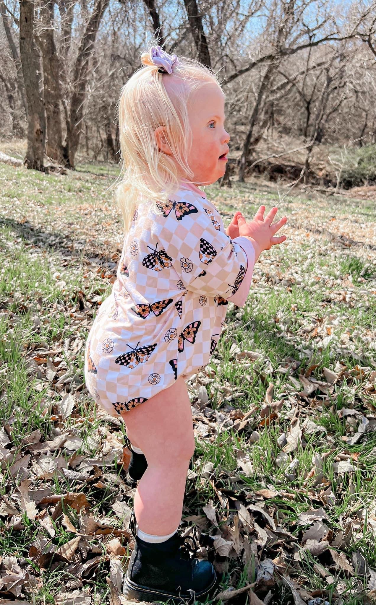 Boho butterfly oversized bubble romper