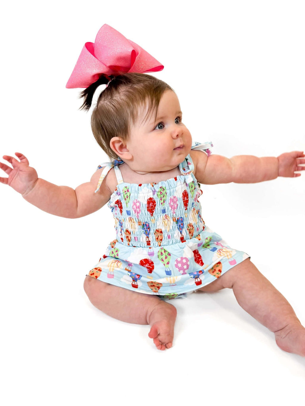 Sweet Skies Smocked Twirl Romper