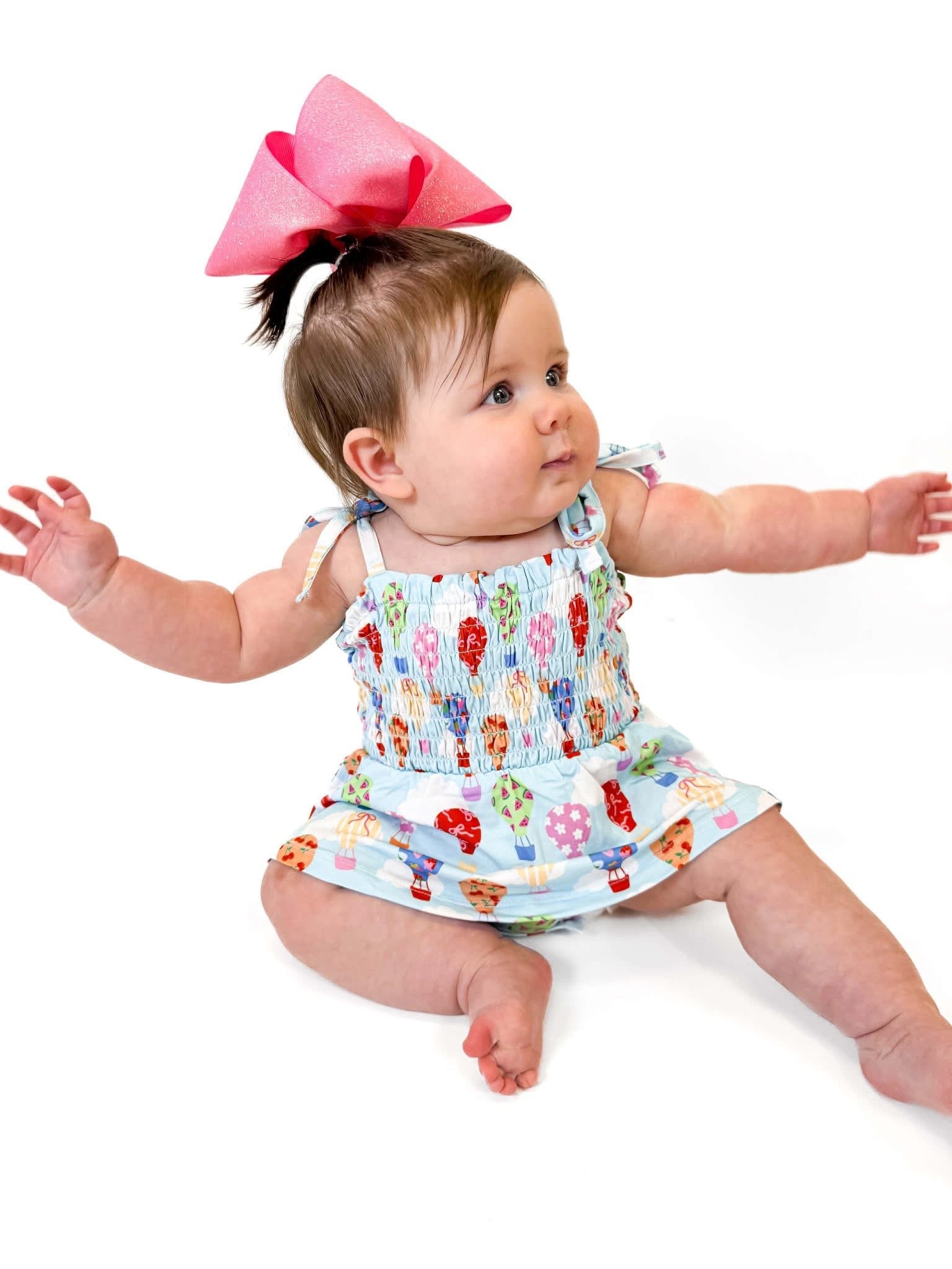 Sweet Skies Smocked Twirl Romper
