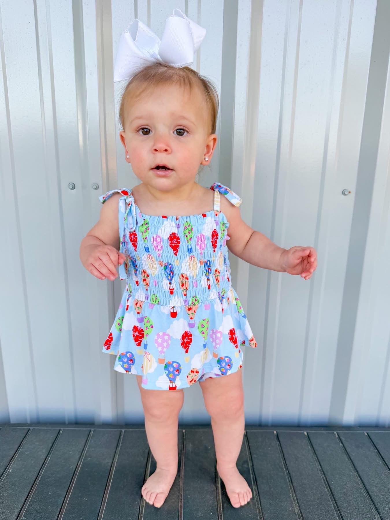 Sweet Skies Smocked Twirl Romper