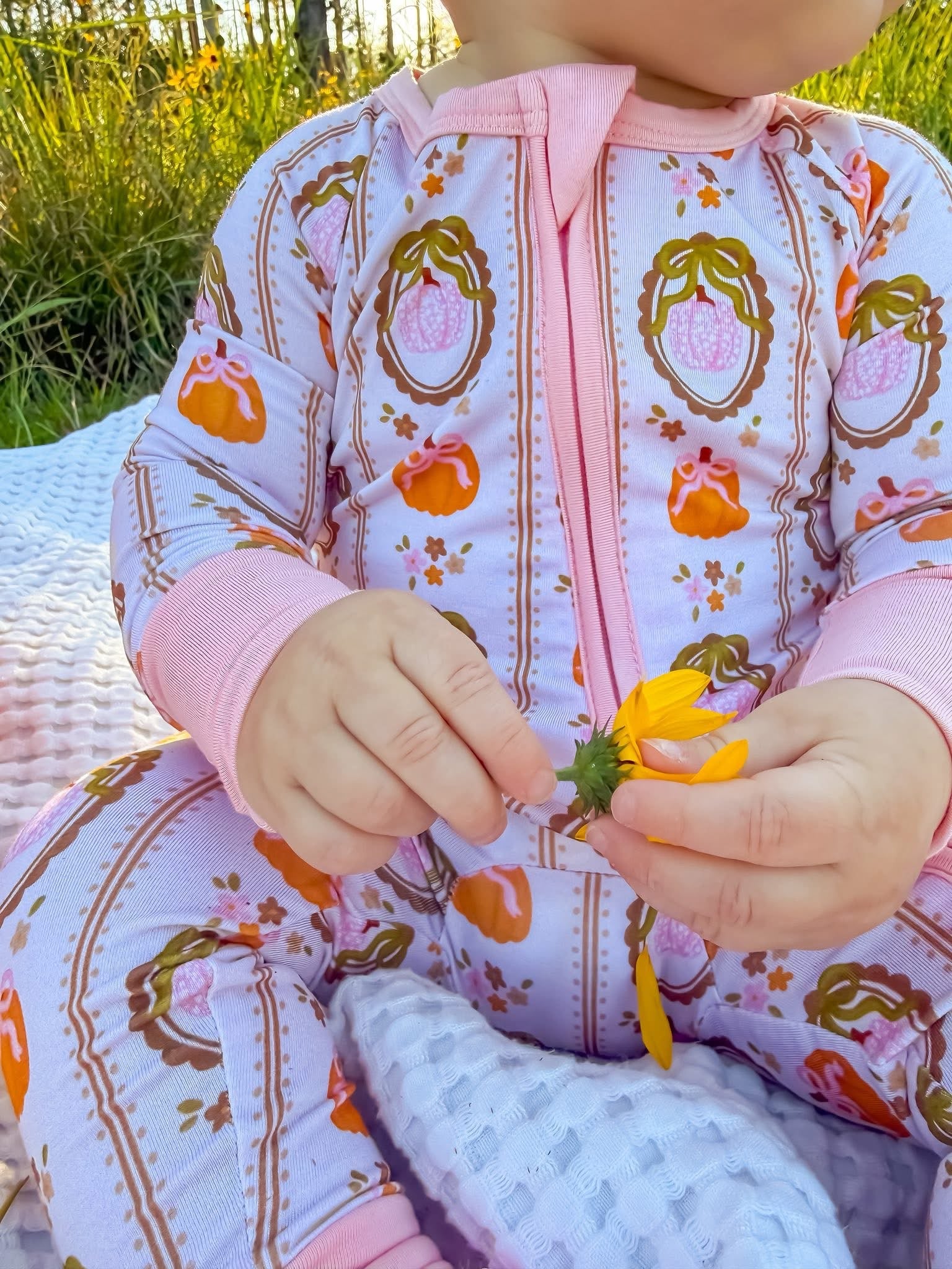 Coquette Pumpkins Double Zippy Romper