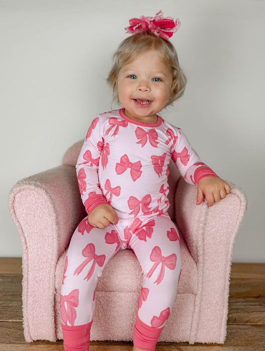 Bronx&Co. Pink Bows Two Piece Set