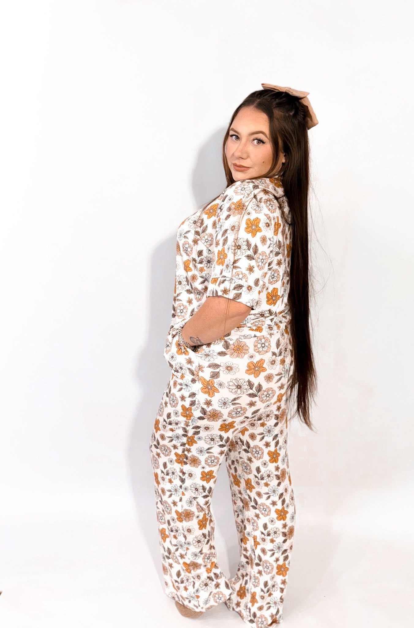 Josie Floral Womens Pant Set