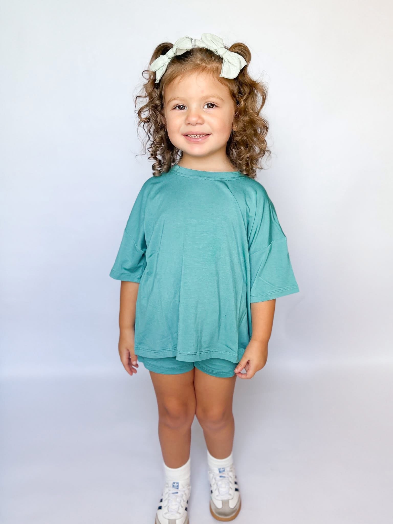 Tropical Teal Oversized Short Set