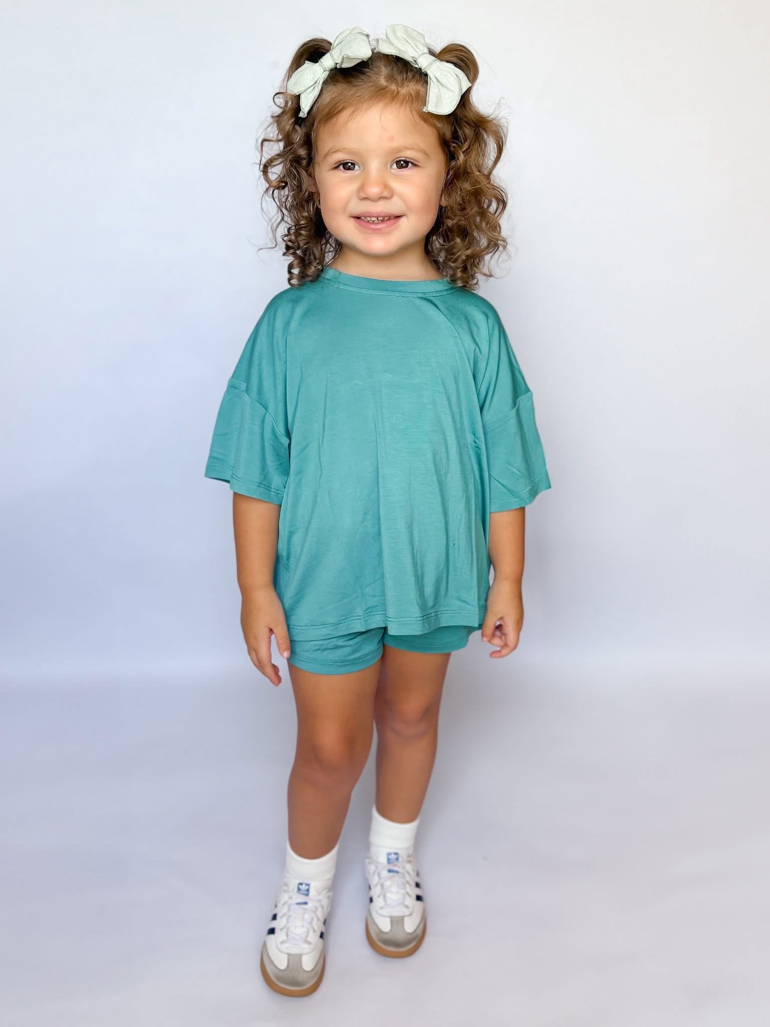Tropical Teal Oversized Short Set