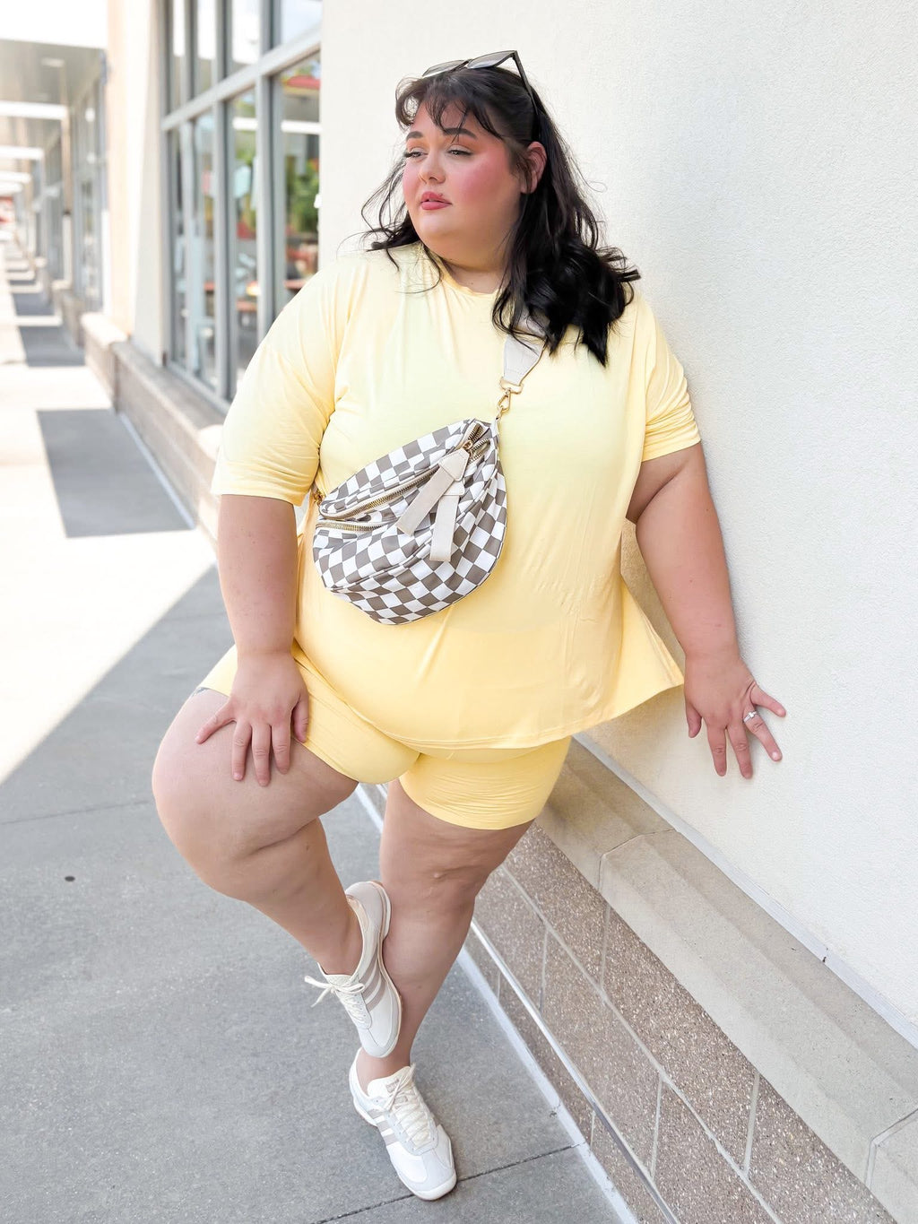 Banana Split Womens Oversized Biker Short Set