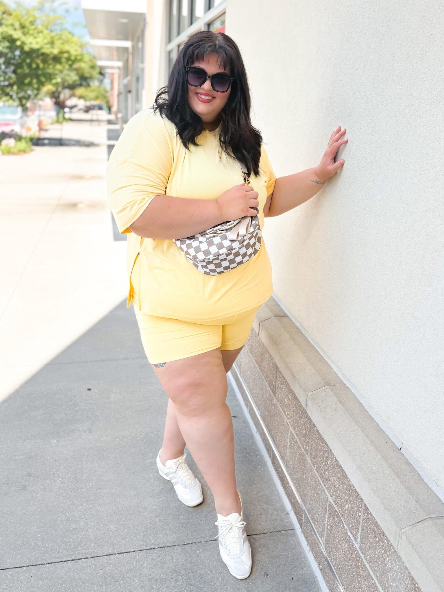 Banana Split Womens Oversized Biker Short Set