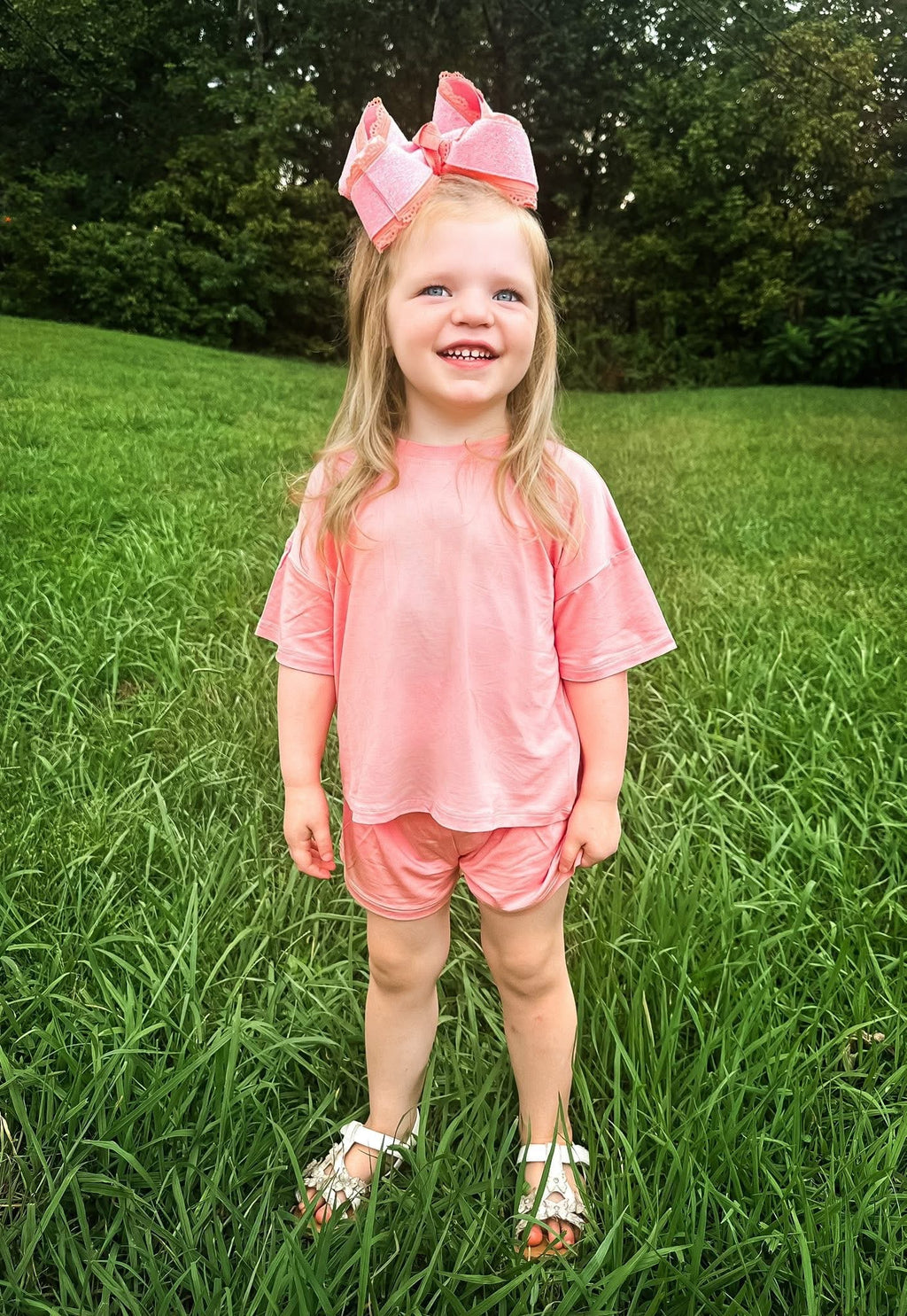 Pink Flamingo Oversized Short Set