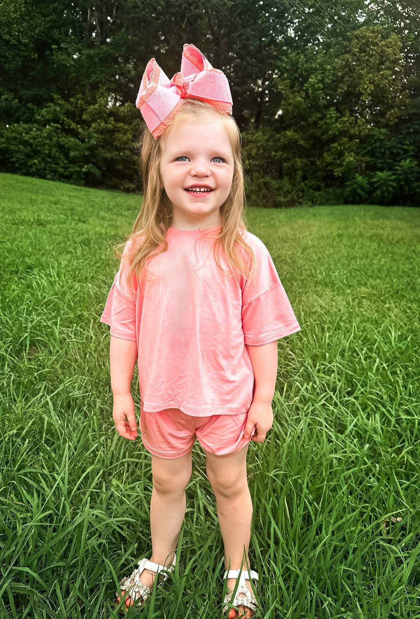 Pink Flamingo Oversized Short Set