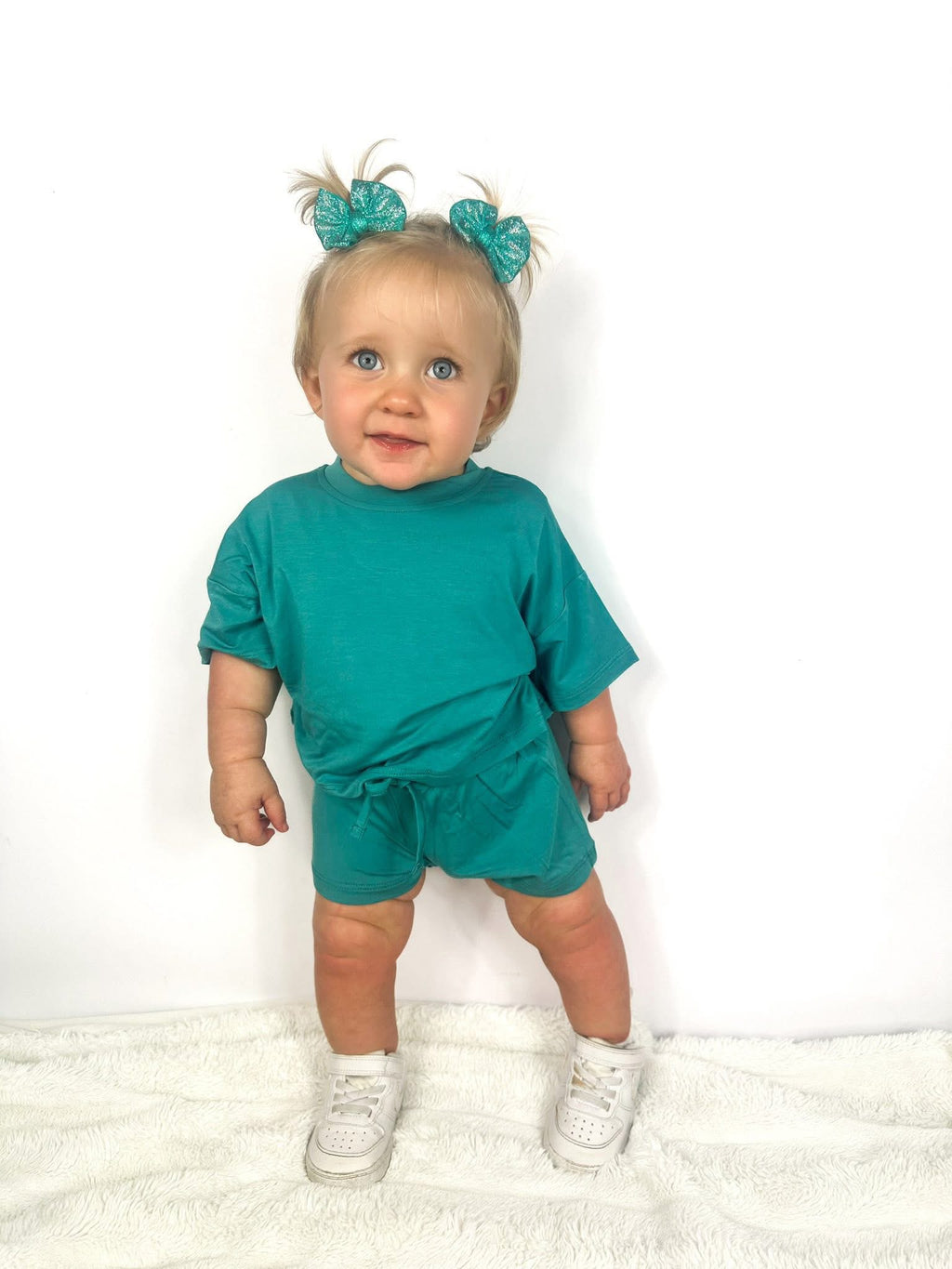 Tropical Teal Oversized Short Set