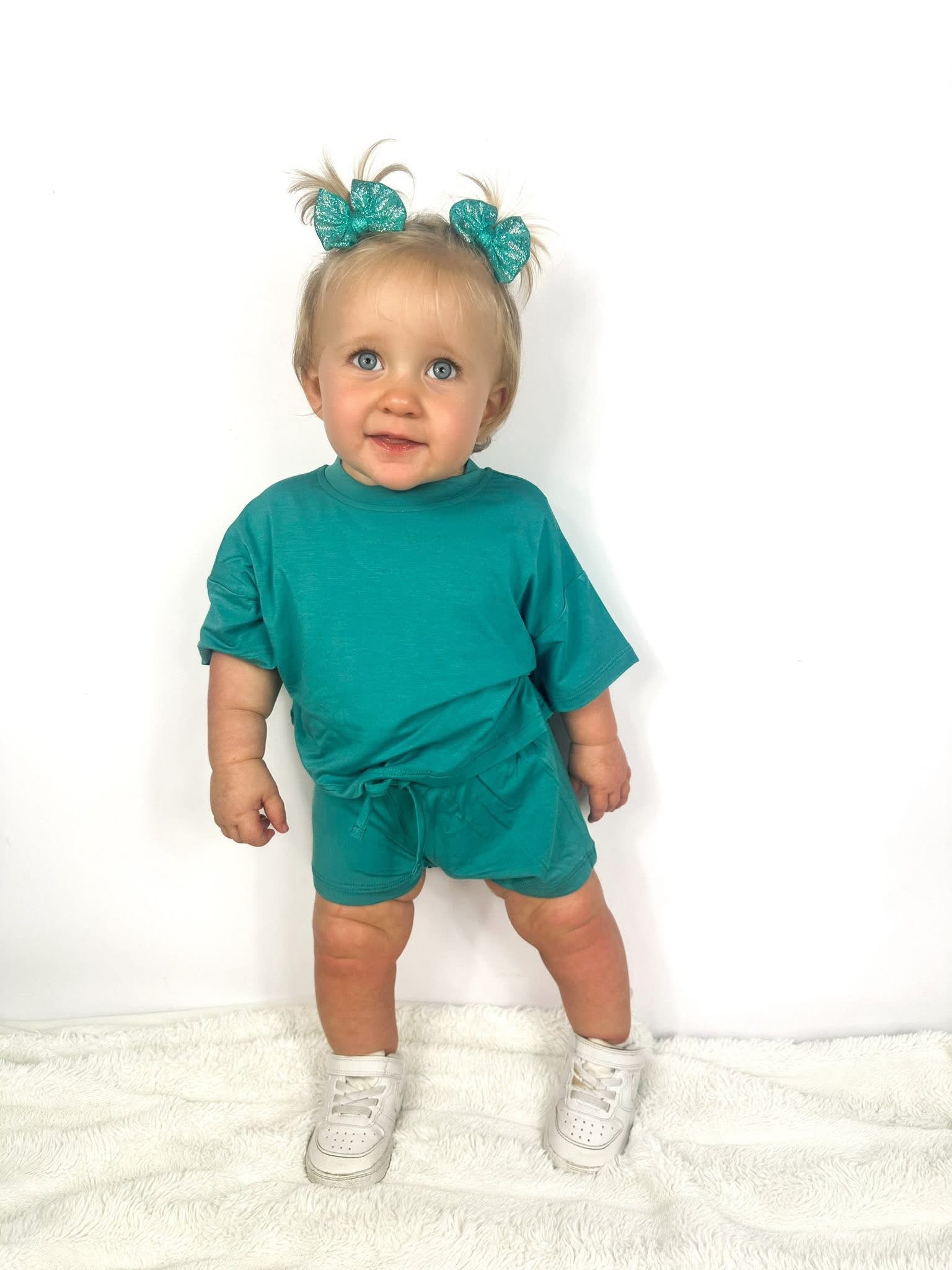 Tropical Teal Oversized Short Set
