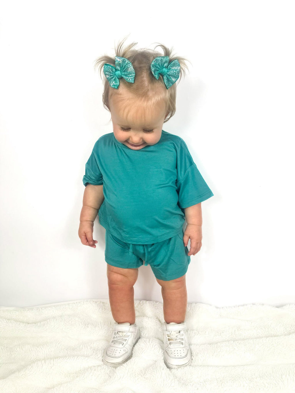 Tropical Teal Oversized Short Set