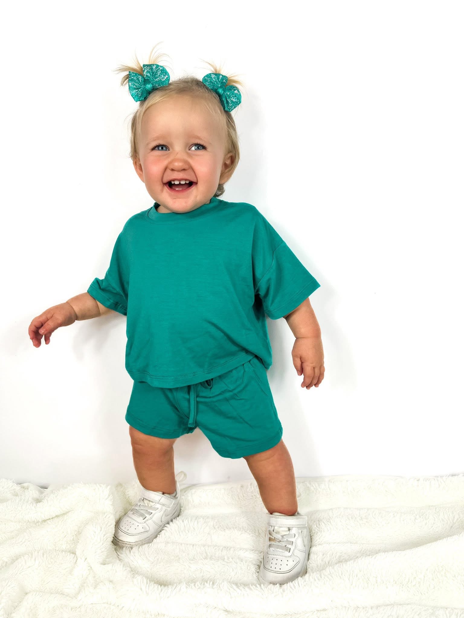 Tropical Teal Oversized Short Set