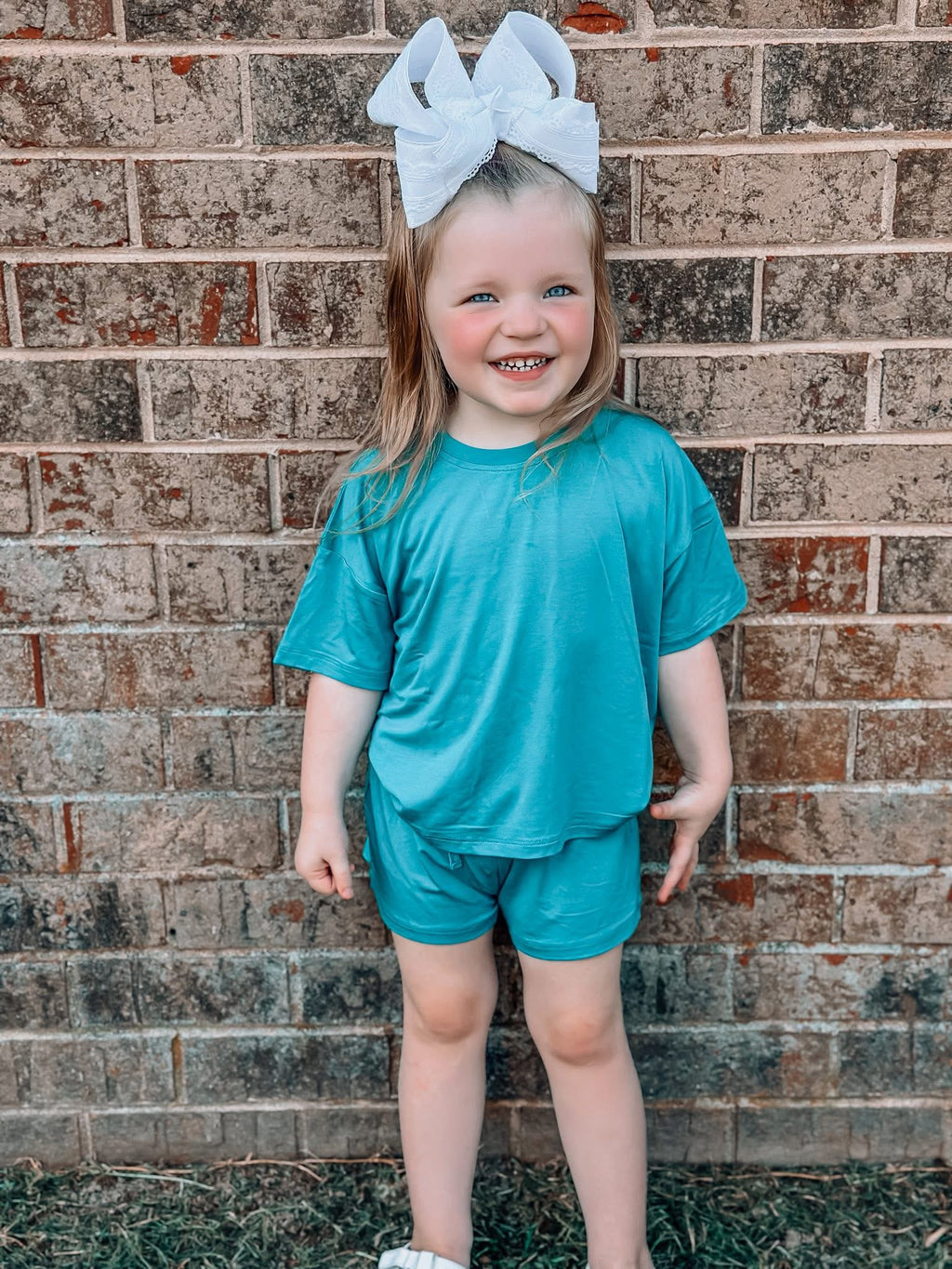 Tropical Teal Oversized Short Set