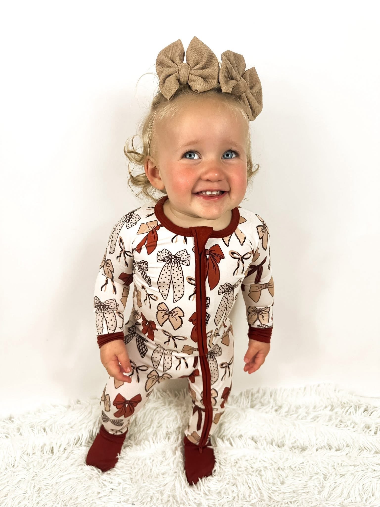 Harvest Bows Double Zippy Romper