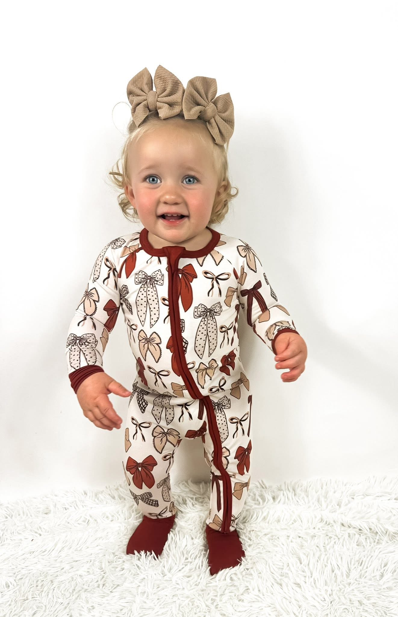 Harvest Bows Double Zippy Romper
