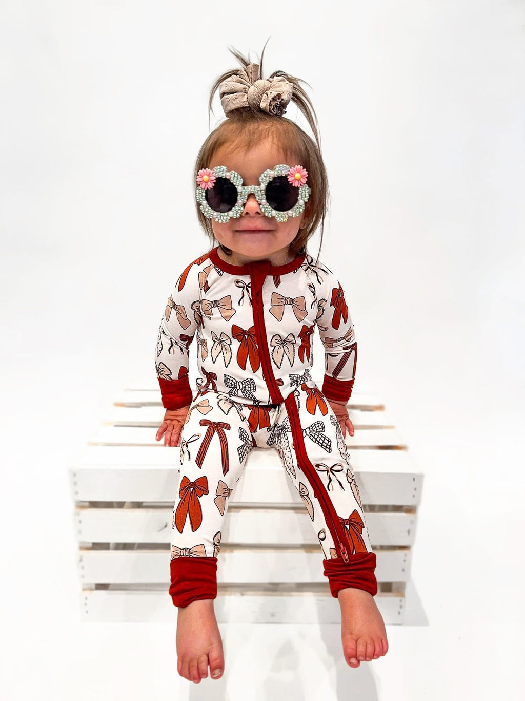 Harvest Bows Double Zippy Romper