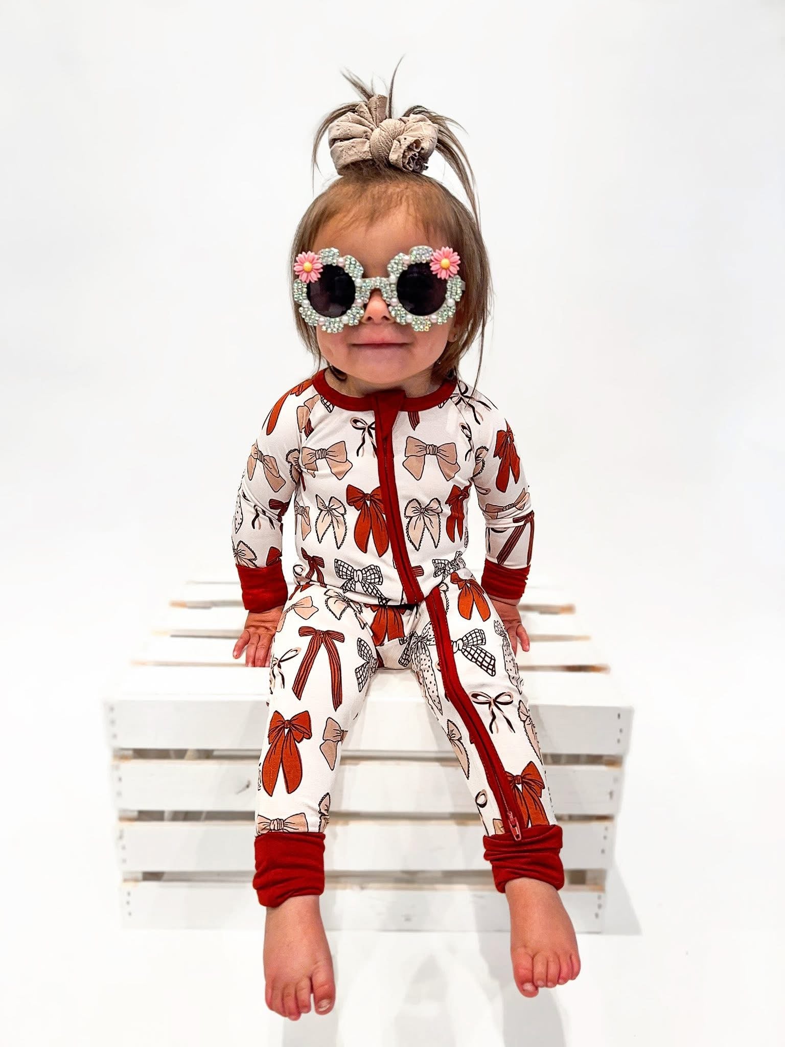 Harvest Bows Double Zippy Romper