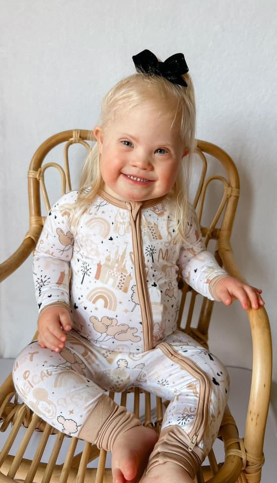 Beige Magic Double Zippy Romper