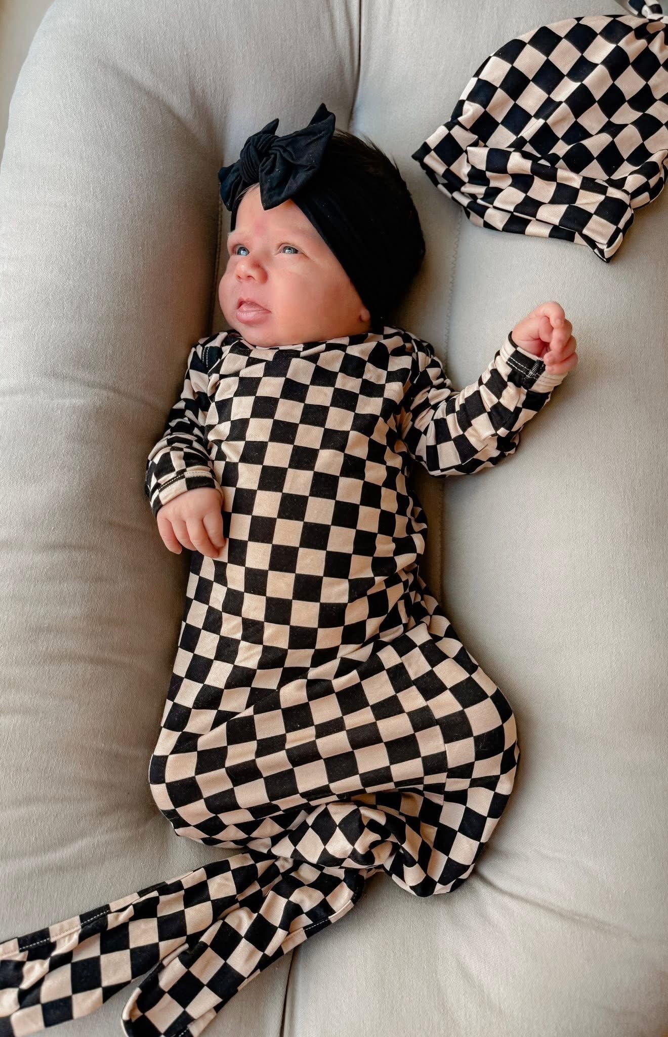 Cookies & Cream Knotted Gown/Hat