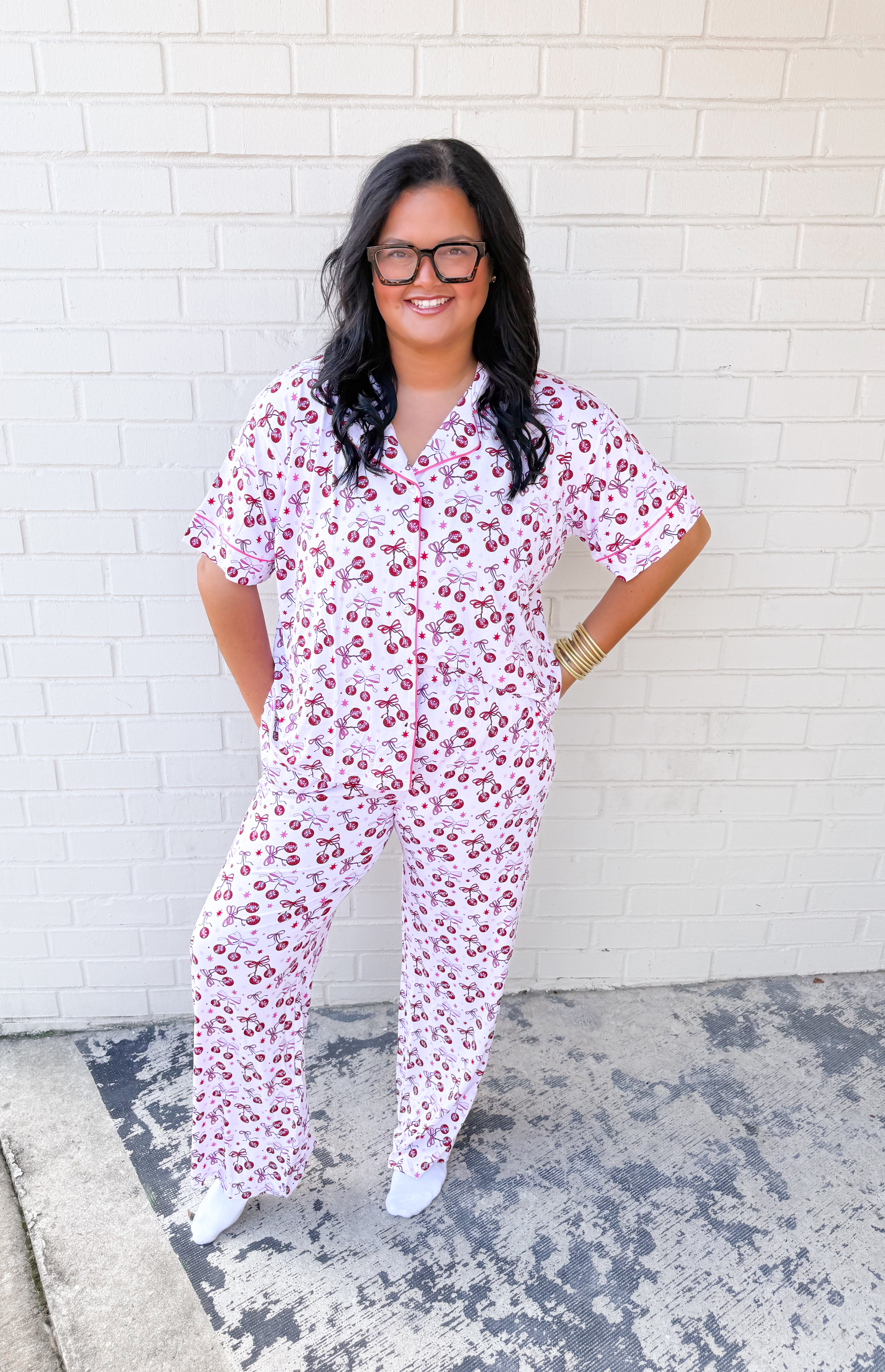 Disco Cherries Womens Pant Set