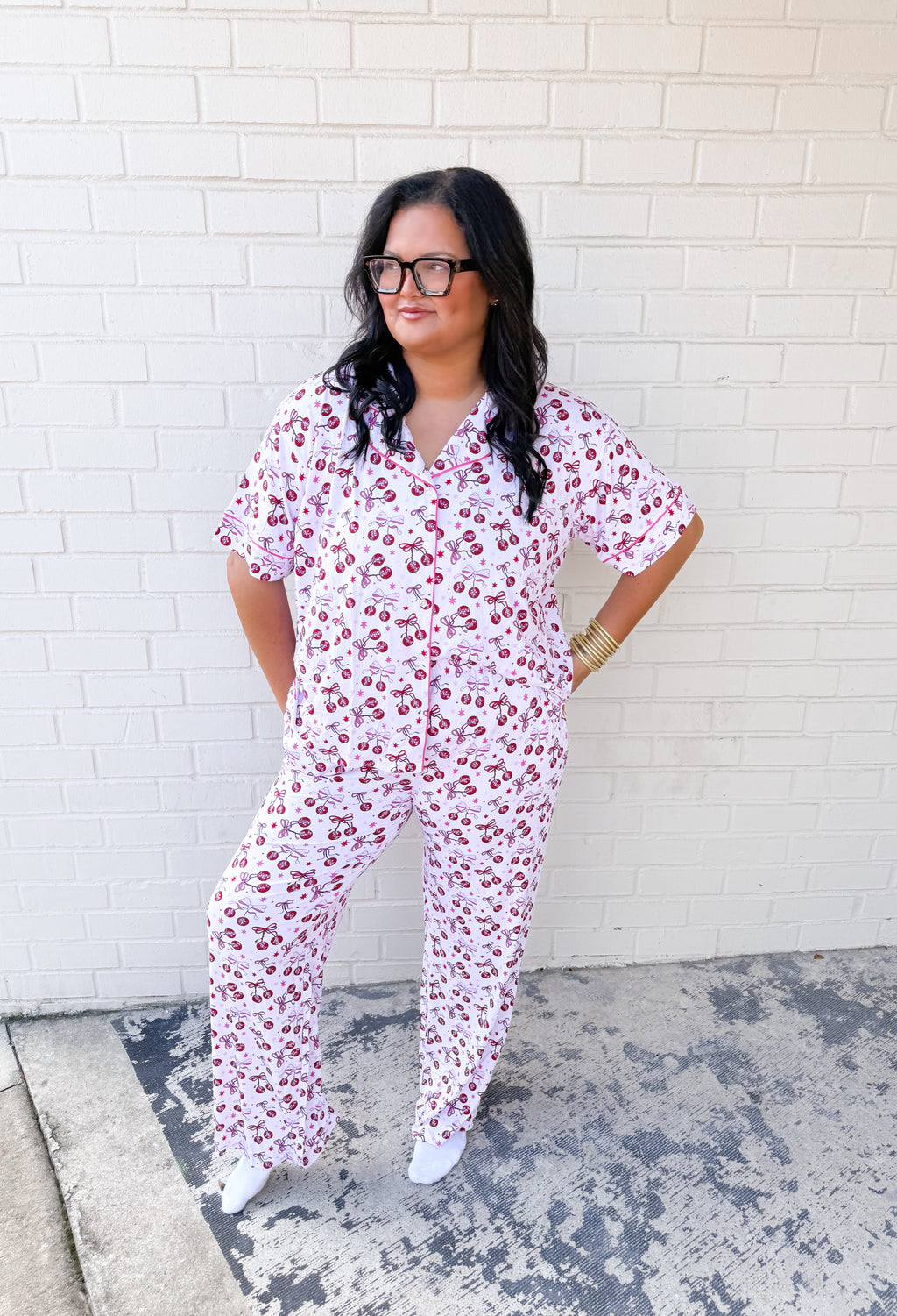 Disco Cherries Womens Pant Set