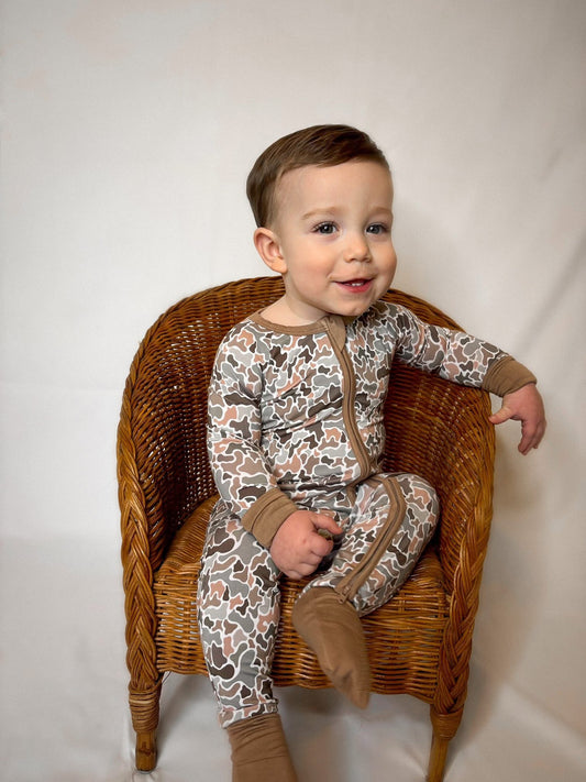Duck Camo Double Zippy Romper