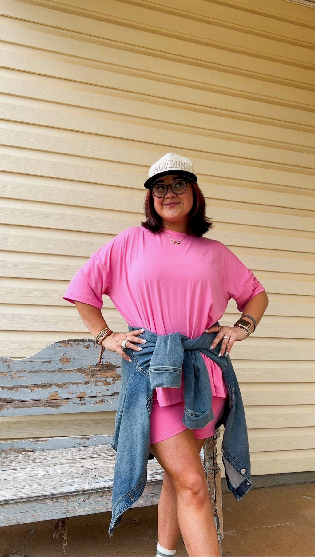 Blush bloom Womens Biker Short Set