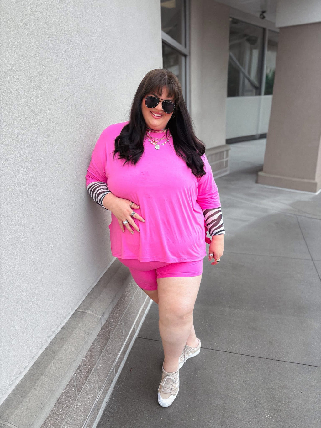 Blush bloom Womens Biker Short Set