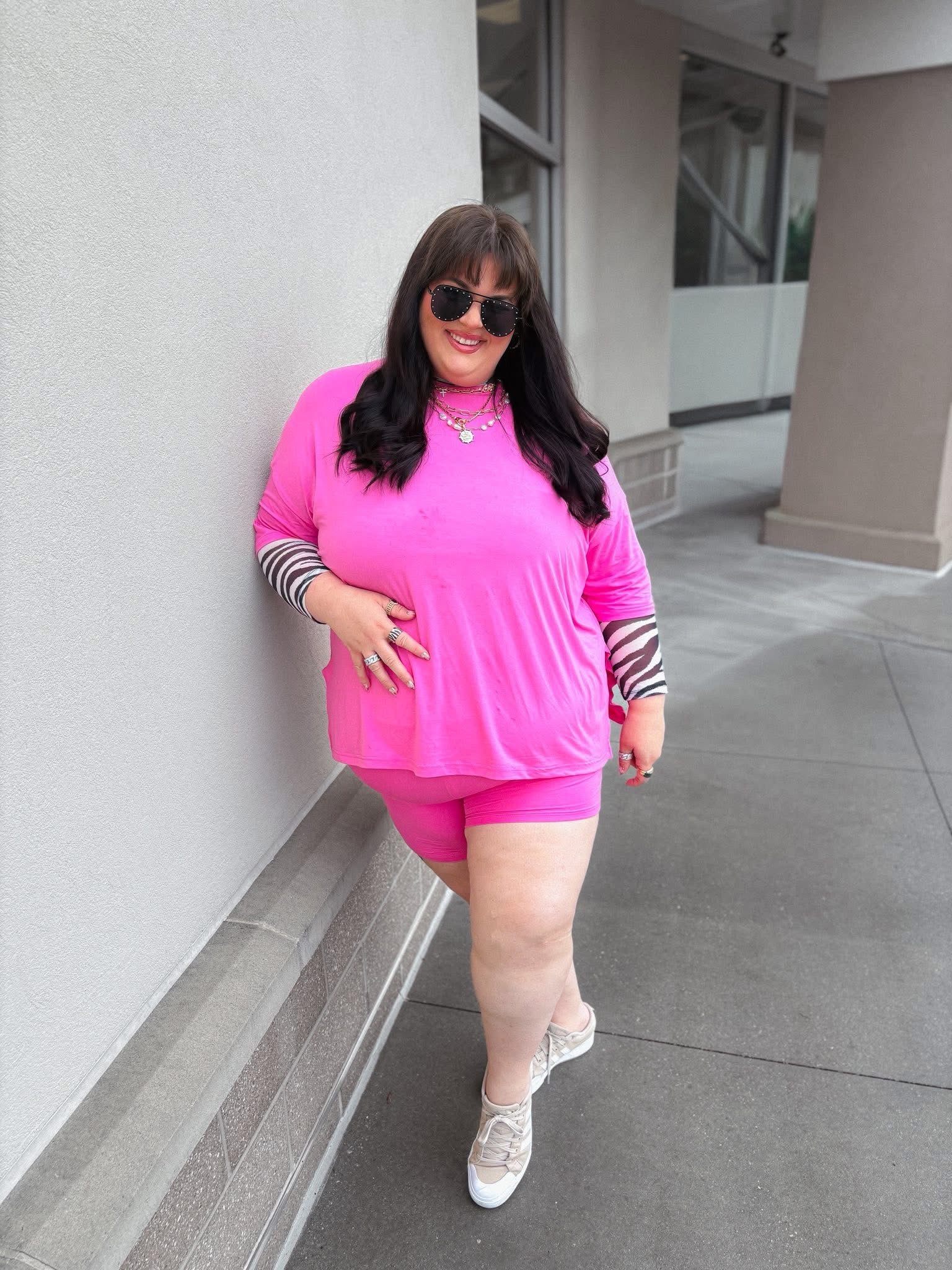 Blush bloom Womens Biker Short Set