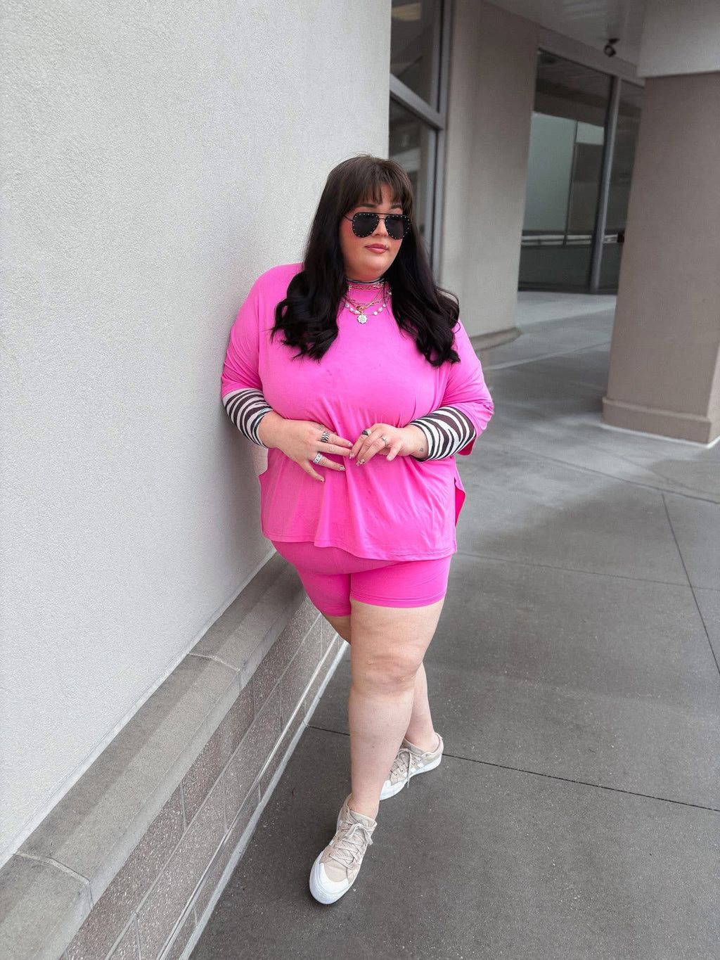 Blush bloom Womens Biker Short Set