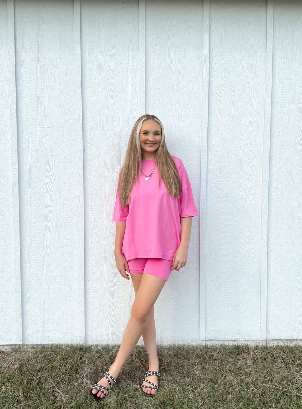 Blush bloom Womens Biker Short Set