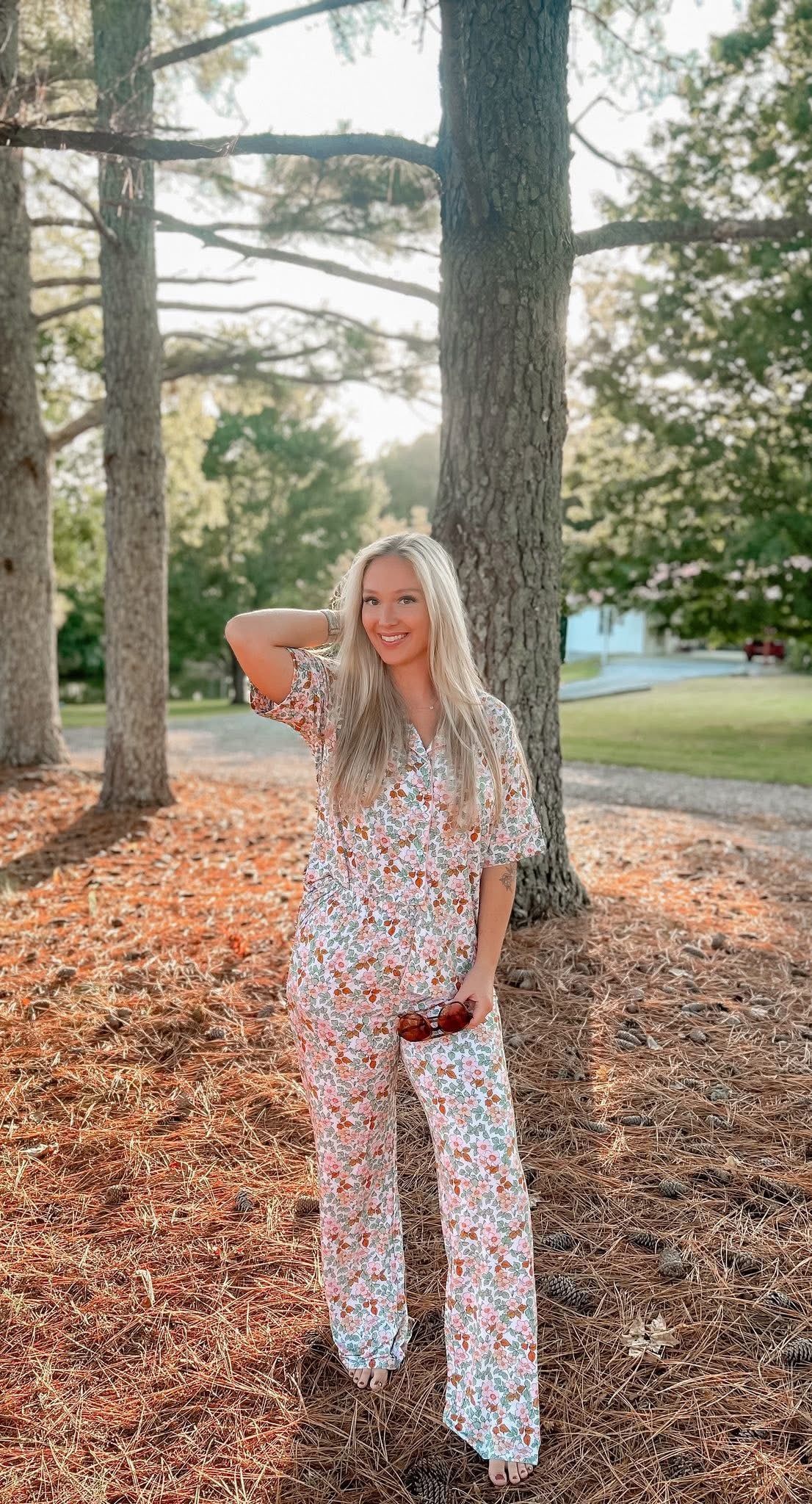 Autumn Floral Womens Pant Set