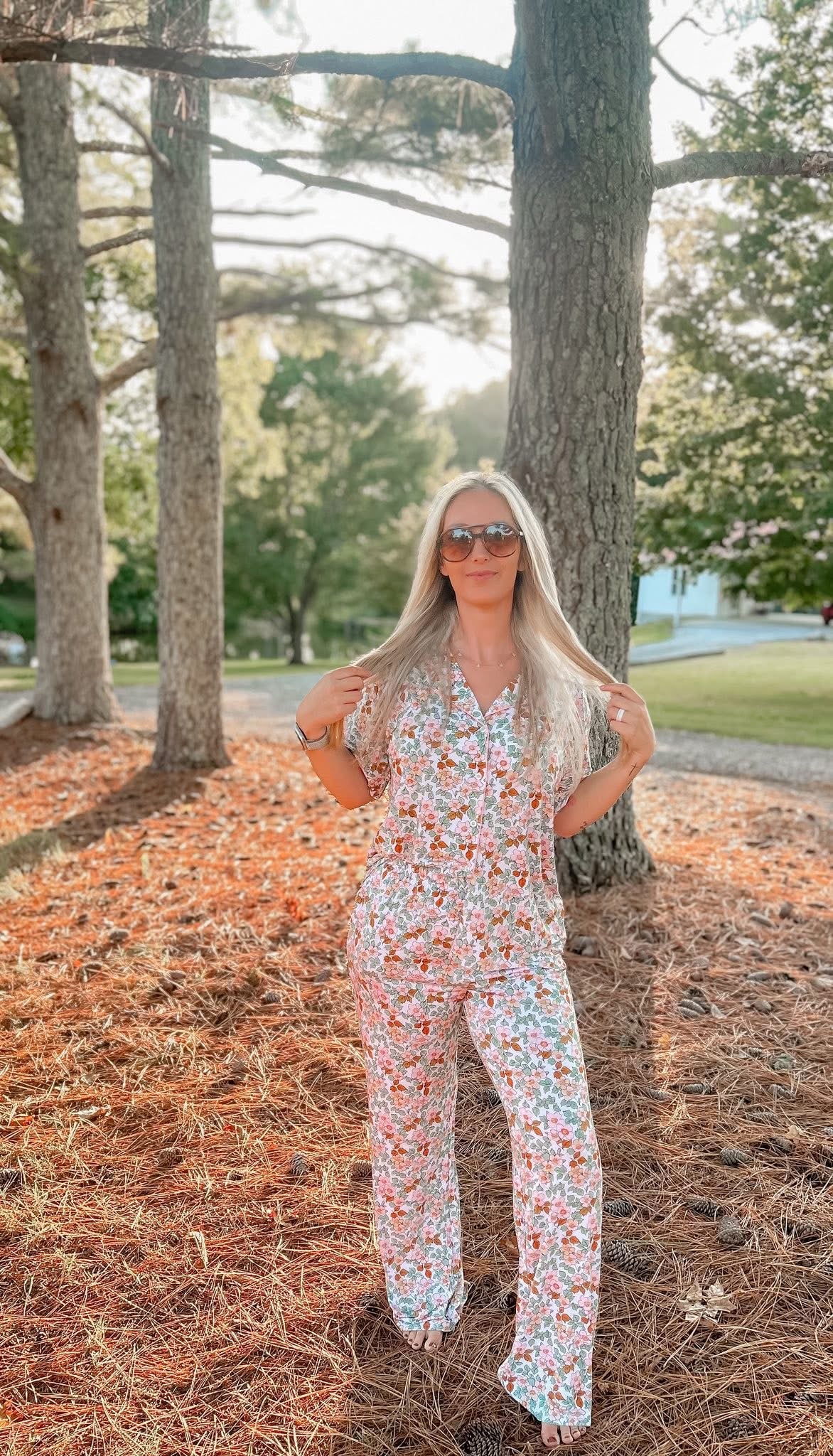 Autumn Floral Womens Pant Set