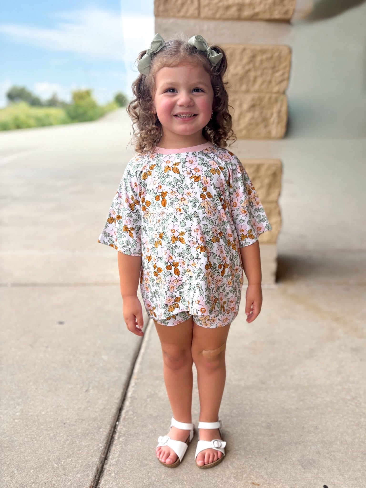 Autumn Floral Oversized Short Set