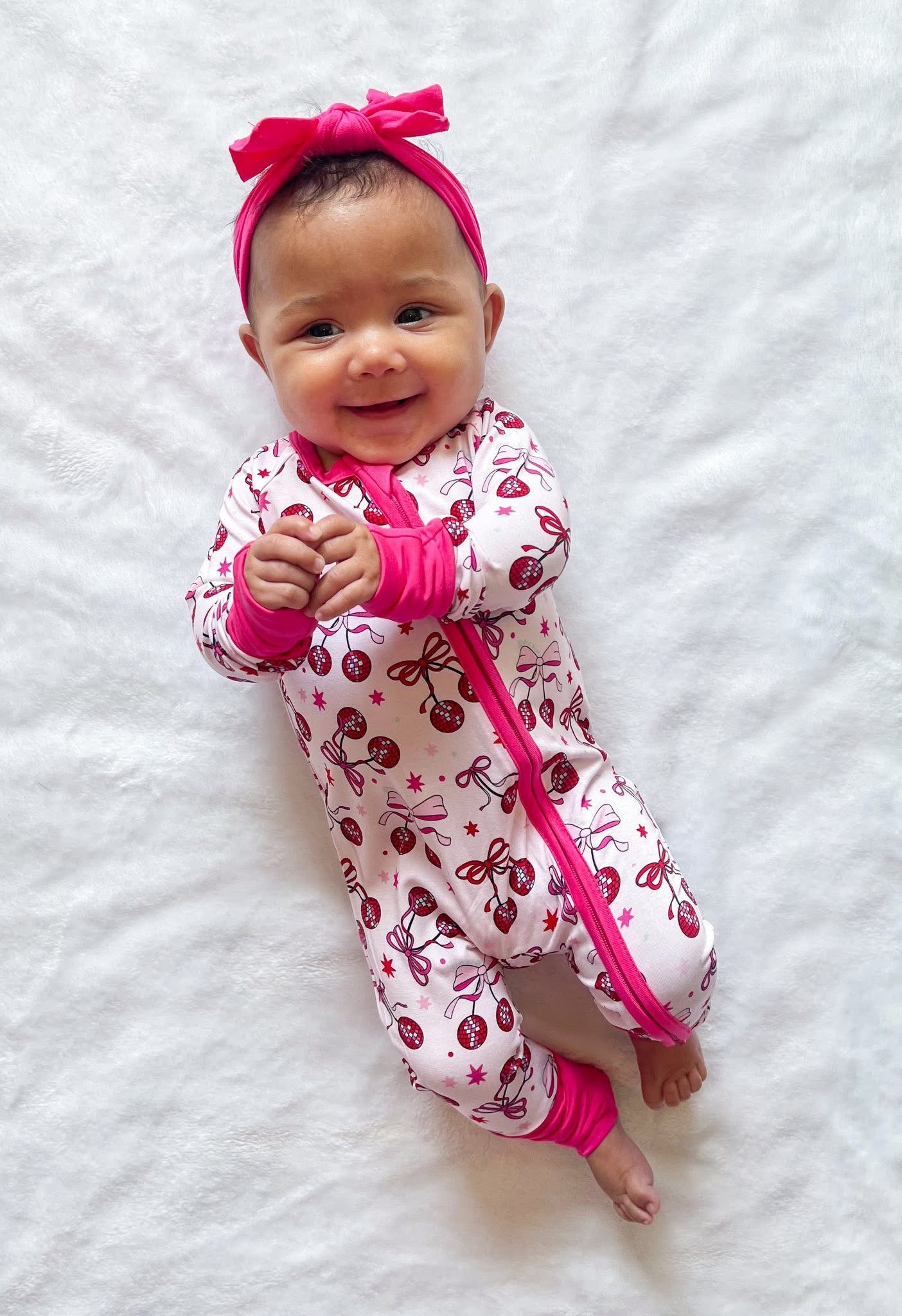 Disco Cherries Double Zippy Romper