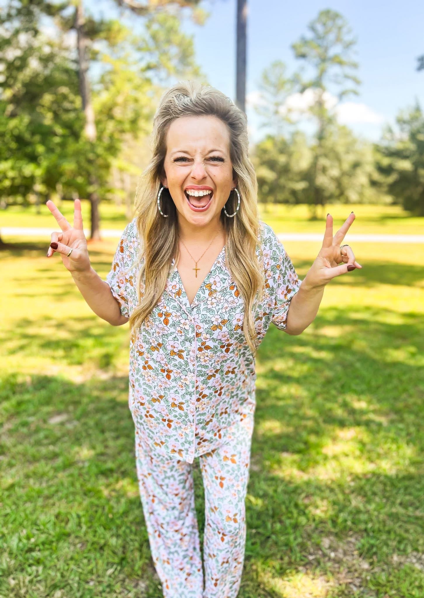 Autumn Floral Womens Pant Set