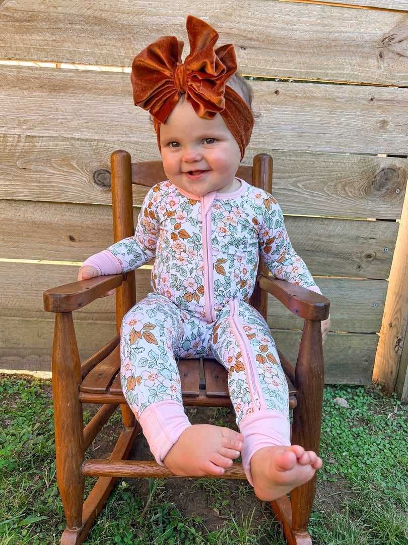 Autumn Floral Double Zippy Romper