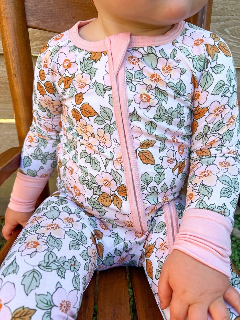 Autumn Floral Double Zippy Romper