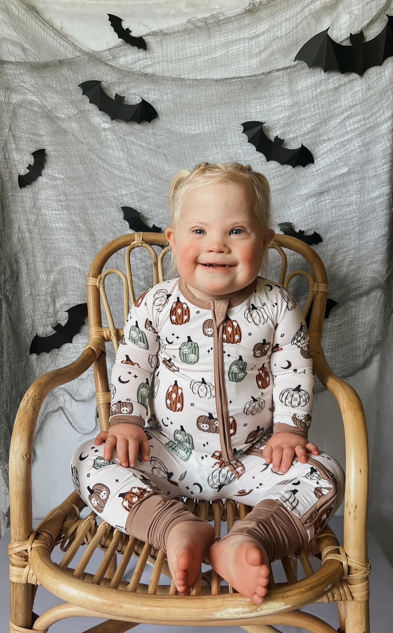 Spooky Pumpkins Double Zippy Romper