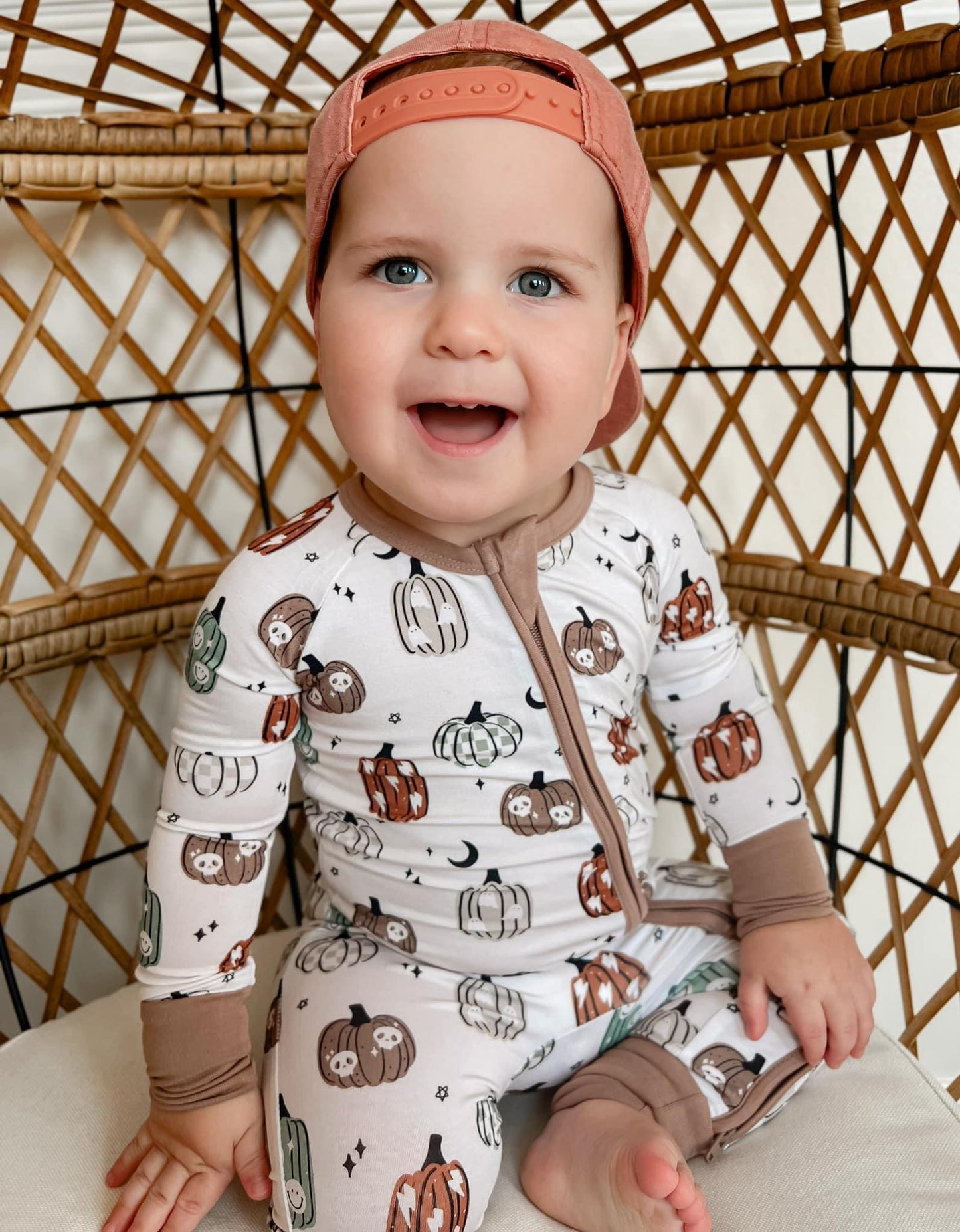 Spooky Pumpkins Double Zippy Romper