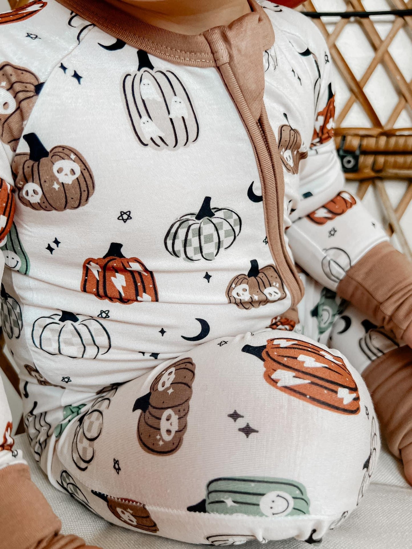 Spooky Pumpkins Double Zippy Romper