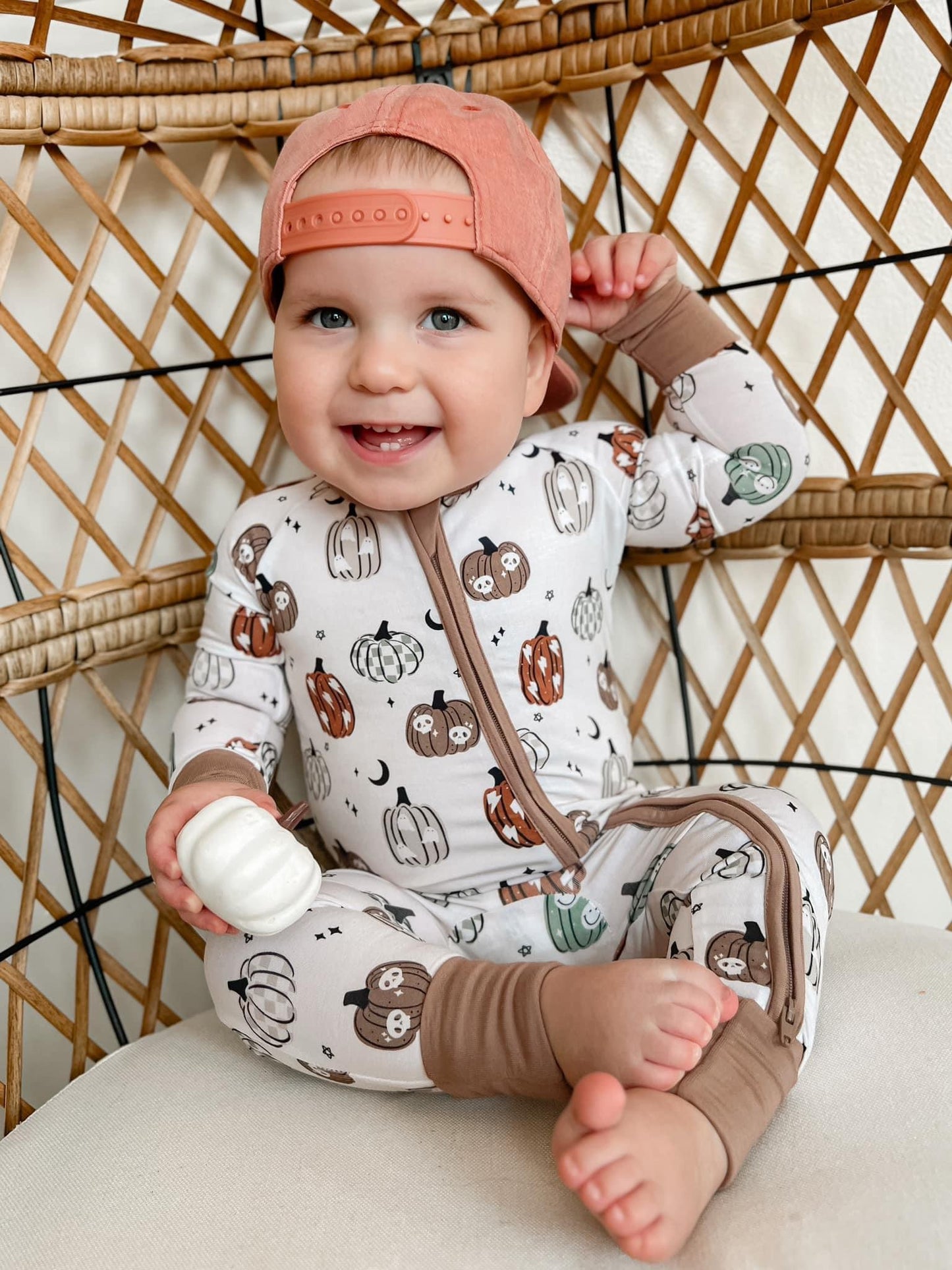 Spooky Pumpkins Double Zippy Romper