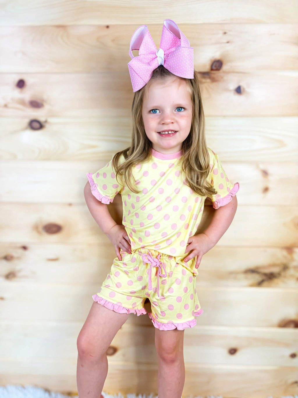 Honey Blush Kids Ruffle Short Set